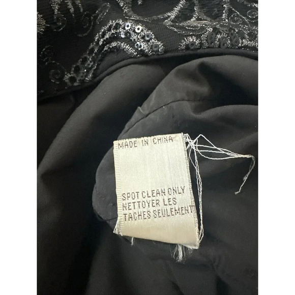 Badgley Mischka  Women’s Romper Corrine Black and Silver Sequin 6 - Picture 8 of 16